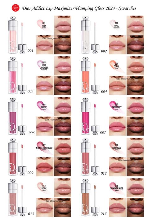 dior lip maximizer in 103|Dior lip gloss color chart.